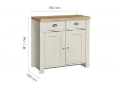 Birlea Furniture & Beds Birlea Highgate Cream and Oak Effect 2 Door 2 Drawer Sideboard