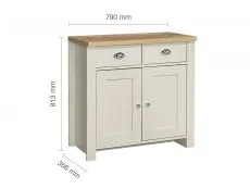 Birlea Birlea Highgate Cream and Oak Effect 2 Door 2 Drawer Sideboard