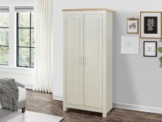 Birlea Birlea Highgate Cream and Oak Effect 2 Door Wardrobe (Flat Packed)