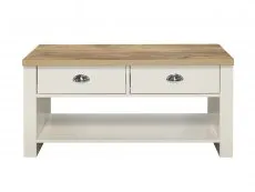 Birlea Birlea Highgate Cream and Oak Effect 2 Drawer Coffee Table