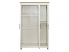 Birlea Birlea Highgate Cream and Oak Effect 3 Door Wardrobe (Flat Packed)
