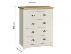 Birlea Birlea Highgate Cream and Oak Effect 4 Drawer Chest