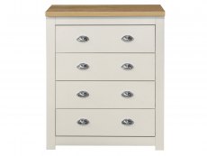 Birlea Birlea Highgate Cream and Oak Effect 4 Drawer Chest (Flat Packed)