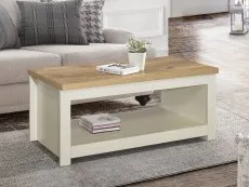 Birlea Furniture & Beds Birlea Highgate Cream and Oak Effect Coffee Table