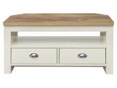 Birlea Birlea Highgate Cream and Oak Effect Corner TV Unit (Flat Packed)
