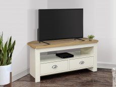 Birlea Birlea Highgate Cream and Oak Effect Corner TV Unit (Flat Packed)