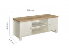 Birlea Birlea Highgate Cream and Oak Effect Large TV Unit (Flat Packed)