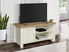 Birlea Birlea Highgate Cream and Oak Effect Small TV Unit (Flat Packed)