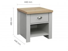 Birlea Birlea Highgate Grey and Oak Effect 1 Drawer Lamp Table (Flat Packed)