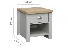 Birlea Birlea Highgate Grey and Oak Effect 1 Drawer Lamp Table