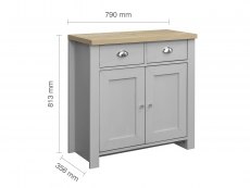 Birlea Birlea Highgate Grey and Oak Effect 2 Door 2 Drawer Sideboard (Flat Packed)