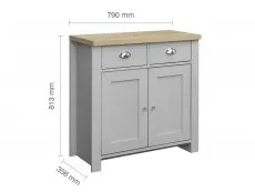 Birlea Birlea Highgate Grey and Oak Effect 2 Door 2 Drawer Sideboard