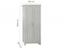 Birlea Birlea Highgate Grey and Oak Effect 2 Door Wardrobe (Flat Packed)