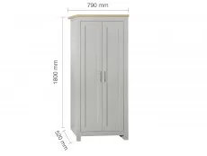 Birlea Birlea Highgate Grey and Oak Effect 2 Door Wardrobe