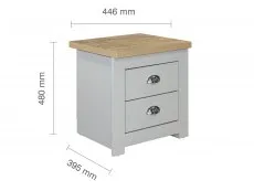 Birlea Birlea Highgate Grey and Oak Effect 2 Drawer Bedside Table