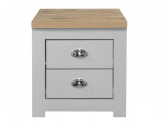 Birlea Birlea Highgate Grey and Oak Effect 2 Drawer Bedside (Flat Packed)