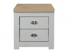 Birlea Birlea Highgate Grey and Oak Effect 2 Drawer Bedside Table