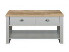 Birlea Birlea Highgate Grey and Oak Effect 2 Drawer Coffee Table (Flat Packed)