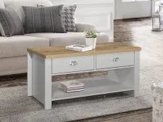 Birlea Birlea Highgate Grey and Oak Effect 2 Drawer Coffee Table