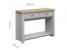 Birlea Birlea Highgate Grey and Oak Effect 2 Drawer Console Table (Flat Packed)