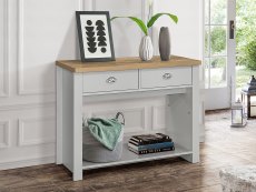 Birlea Birlea Highgate Grey and Oak Effect 2 Drawer Console Table (Flat Packed)