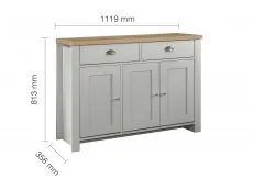 Birlea Furniture & Beds Birlea Highgate Grey and Oak Effect 3 Door 2 Drawer Sideboard