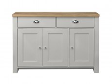 Birlea Birlea Highgate Grey and Oak Effect 3 Door 2 Drawer Sideboard (Flat Packed)