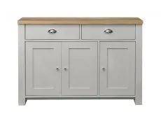Birlea Birlea Highgate Grey and Oak Effect 3 Door 2 Drawer Sideboard