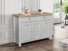 Birlea Birlea Highgate Grey and Oak Effect 3 Door 2 Drawer Sideboard (Flat Packed)