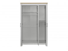Birlea Birlea Highgate Grey and Oak Effect 3 Door Wardrobe (Flat Packed)