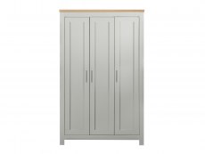 Birlea Highgate Grey and Oak Effect 3 Door Wardrobe (Flat Packed)