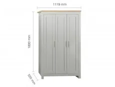 Birlea Birlea Highgate Grey and Oak Effect 3 Door Wardrobe