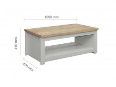 Birlea Birlea Highgate Grey and Oak Effect Coffee Table (Flat Packed)