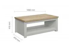 Birlea Birlea Highgate Grey and Oak Effect Coffee Table