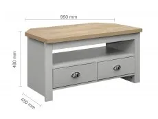 Birlea Birlea Highgate Grey and Oak Effect Corner TV Unit