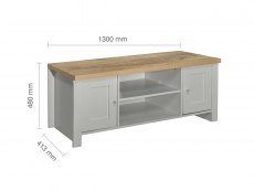 Birlea Birlea Highgate Grey and Oak Effect Large TV Unit (Flat Packed)
