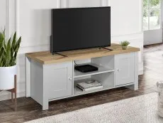 Birlea Furniture & Beds Birlea Highgate Grey and Oak Effect Large TV Unit