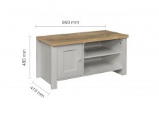 Birlea Birlea Highgate Grey and Oak Effect Small TV Unit (Flat Packed)