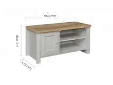 Birlea Birlea Highgate Grey and Oak Effect Small TV Unit