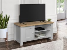 Birlea Birlea Highgate Grey and Oak Effect Small TV Unit (Flat Packed)