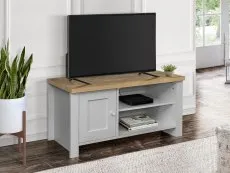 Birlea Birlea Highgate Grey and Oak Effect Small TV Unit