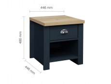 Birlea Birlea Highgate Navy and Oak Effect 1 Drawer Lamp Table (Flat Packed)
