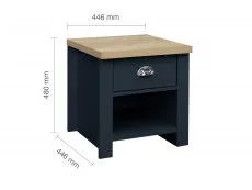 Birlea Birlea Highgate Navy and Oak Effect 1 Drawer Lamp Table