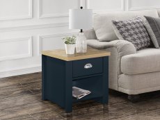 Birlea Birlea Highgate Navy and Oak Effect 1 Drawer Lamp Table (Flat Packed)
