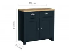 Birlea Birlea Highgate Navy and Oak Effect 2 Door 2 Drawer Sideboard