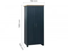 Birlea Birlea Highgate Navy and Oak Effect 2 Door Wardrobe