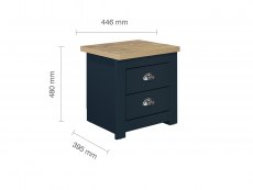 Birlea Birlea Highgate Navy and Oak Effect 2 Drawer Bedside (Flat Packed)