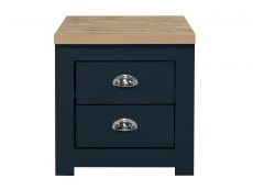 Birlea Birlea Highgate Navy and Oak Effect 2 Drawer Bedside (Flat Packed)