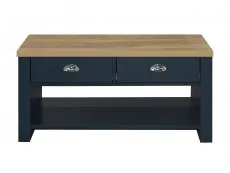 Birlea Birlea Highgate Navy and Oak Effect 2 Drawer Coffee Table