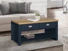 Birlea Birlea Highgate Navy and Oak Effect 2 Drawer Coffee Table